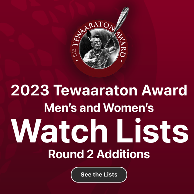 Excited to announce the second round of additions to this year's Tewaaraton Watch Lists. These players have stepped up and earned their way onto the lists, and we wish them the best of luck the rest of this season! #tewaaraton23 👉 bit.ly/Tewaaraton-Wat…