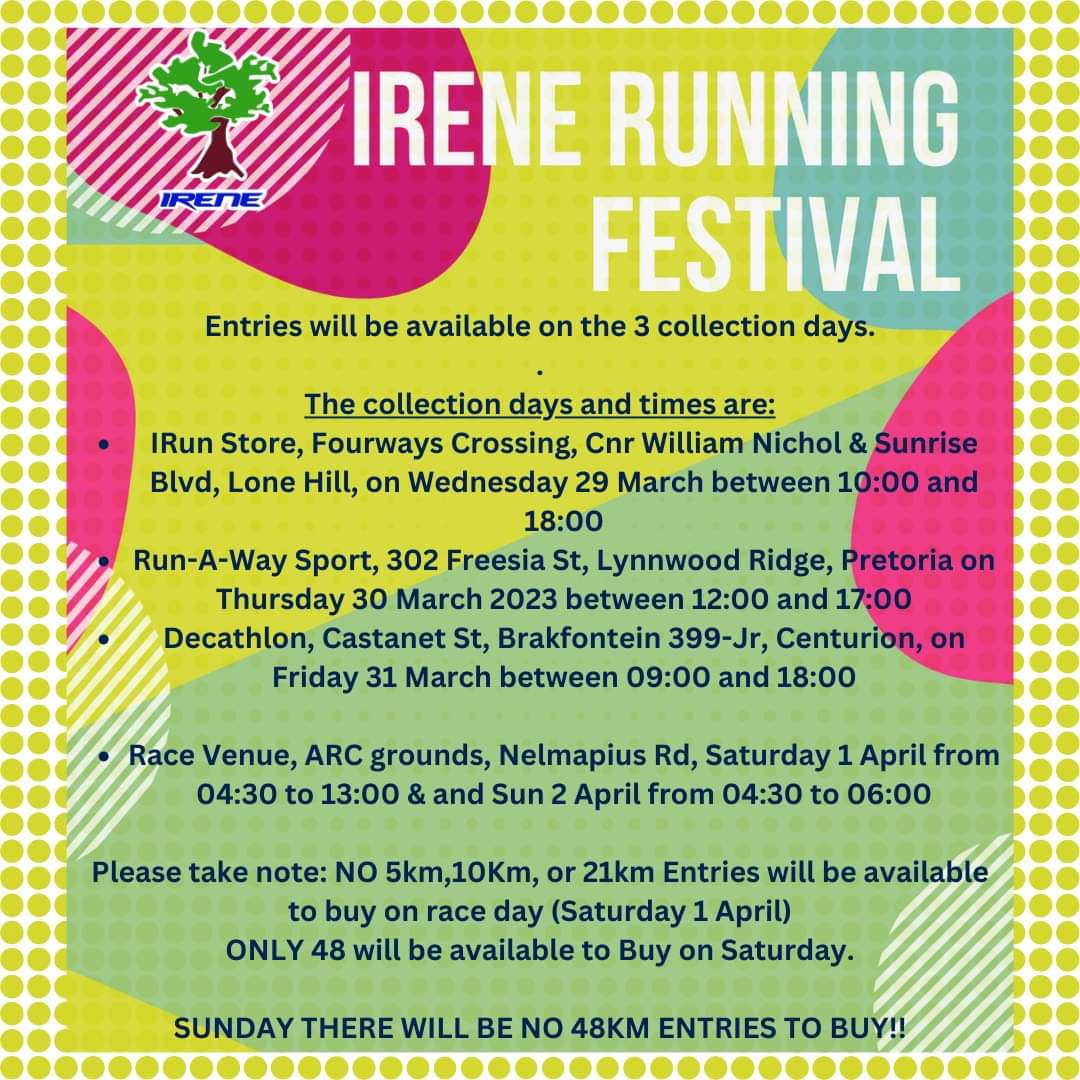 #Runners  @IreneRunner is waiting to welcome you at the ARC grounds this weekend  #IreneRunningFestival