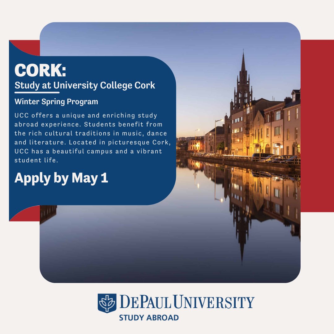 DPUStudyAbroad's tweet photo. Founded in 1845, University College Cork (UCC) is a world-class university that maintains a rich teaching, research and scholarship tradition.
.
.
.
#Cork #DPUStudyAbroad #StudyAbroad #TermLong https://t.co/hSpOqlZCge