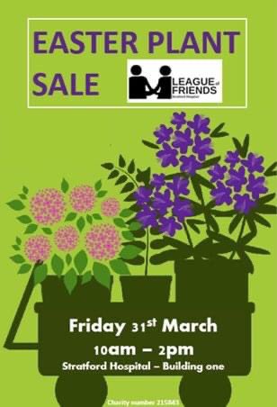 StratHospital's tweet photo. 🪴We are holding an Easter Plant Sale TOMORROW. 

Pop along between 10am - 2pm. 🪴

@nhsswft #stratforduponavon @WhatsOnWarwicks @strat_observer @HeraldNewspaper @MayorOfSuA https://t.co/iEkjGVQVSx