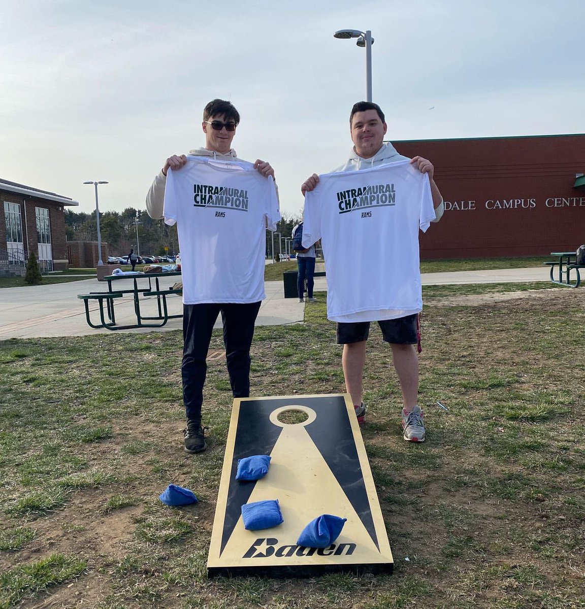 fsc_recreation's tweet photo. Congrats to our Cornhole Tournament champions….Wise Muffin! 

Thank you to everyone that came out and enjoyed the beautiful spring weather. Sign ups on IMLeagues for our Spikeball and Volleyball leagues are now live, as well as our Home Run Derby! https://t.co/ppRnsoh63L