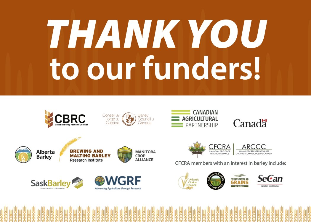 barley_research's tweet photo. Thank you to everyone that attended the 2018-2023 Barley Cluster Wind-Up Event yesterday!
@AAFC_Canada @AlbertaBarley @GrainFarmers @ProdGrainsQC @AtlanticGrain @SeCan @mb_cropalliance @SaskBarley @westerngrains @BarleyCanada #CFCRA #BMBRI #CdnAgPartnership https://t.co/RZlO7JI9r5