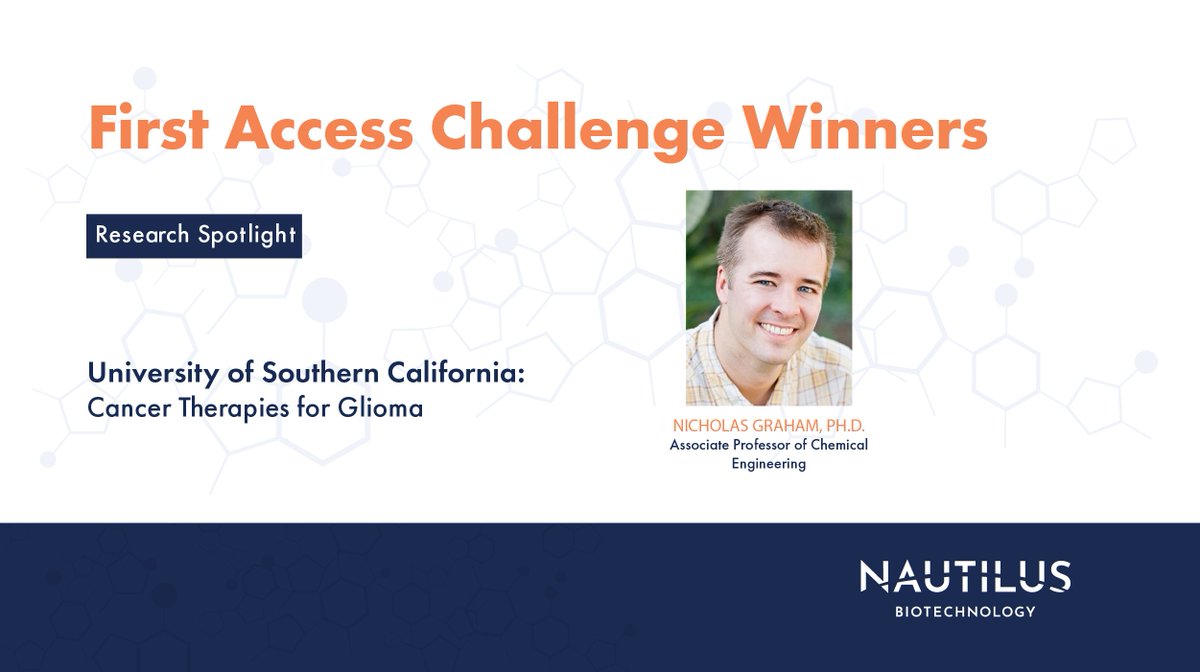 NautilusBio's tweet photo. Our continuing spotlight on the incredible #FirstAccessChallenge winners wraps up this week with a feature on Nicholas Graham, Ph.D. (@ngraham), Associate Professor of Chemical Engineering at @USC. [1/3] https://t.co/9CZenFZW9v