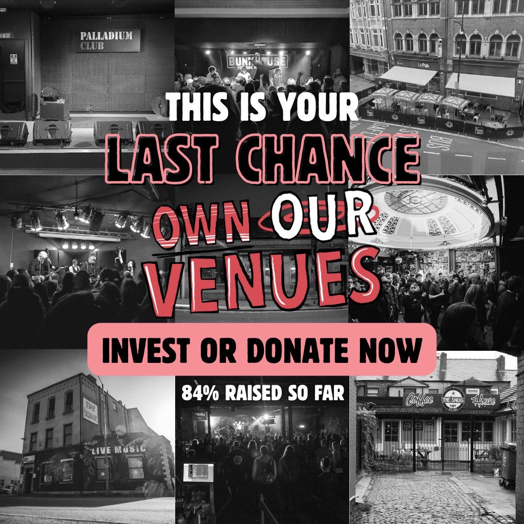 🚨#OwnOurVenues crowdfunder closes at 11:59pm THIS EVENING!!🚨

With your help we can save and secure The Bunkhouse and keep it in the control of the community that loves it🎶

Help us by donating or investing in the Own Our Venues campaign tonight!!🏴󠁧󠁢󠁷󠁬󠁳󠁿

⇨ crowdfunder.co.uk/p/own-our-venu…