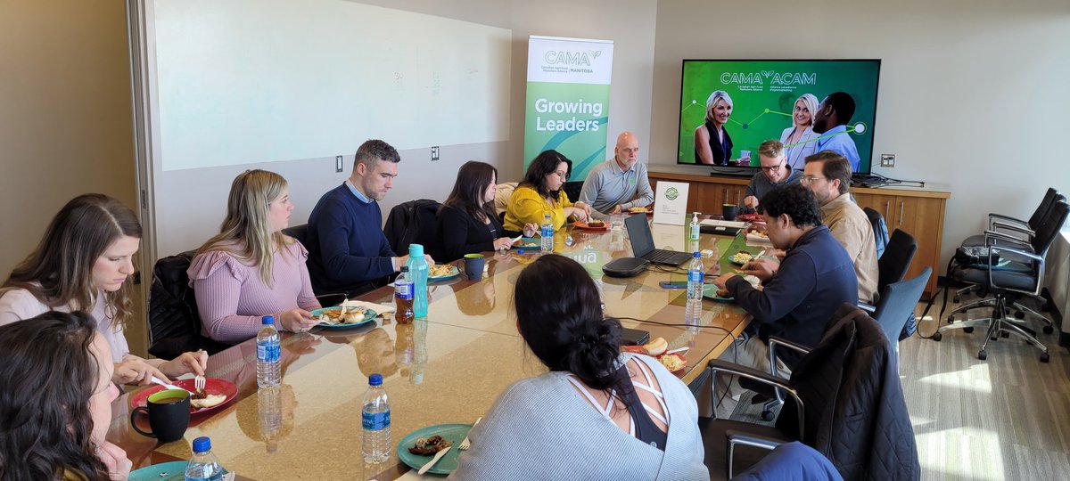 CAMA_ACAM's tweet photo. It's #CAMAMB's first lunch n' learn of the season. We're hearing from @manitobaharvest about B-corp certification. https://t.co/CFrk6cY5bA