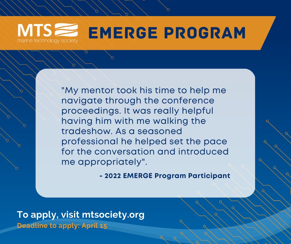 j_veatch's tweet photo. 🚨 #ECOP opportunity!! The EMERGE program is a fantastic way for early career ocean professionals to experience @OCEANS_Conf (speaking from personal experience). Highly recommend! https://t.co/rQkeA9z4xX