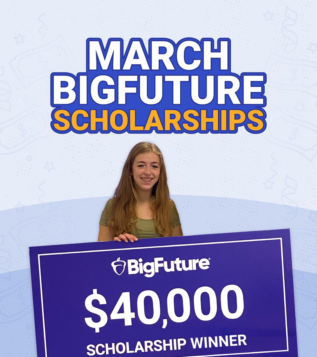 CollegeBoard's tweet image. 🔔 High school sophomores and juniors: Complete one or more of these steps by tomorrow, March 31, and you'll be entered in drawings to earn $500 or $40,000 #BigFuture Scholarships!

🔗 spr.ly/6017ODliD
