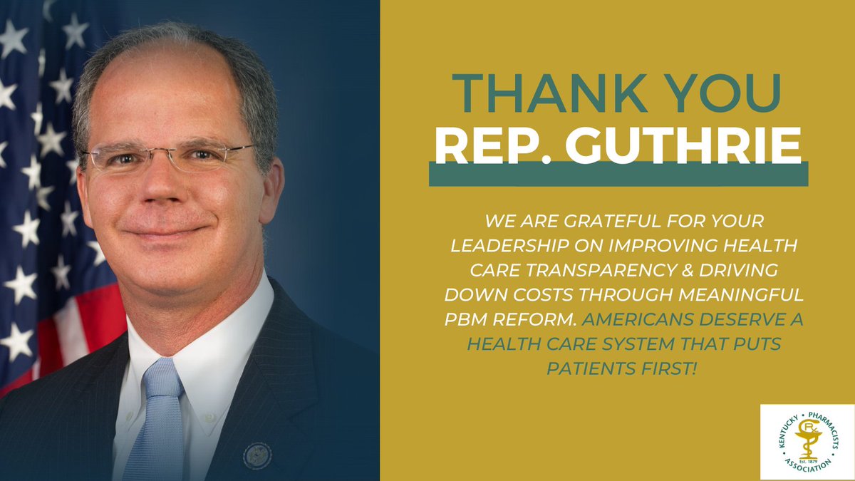 KyPharmAssoc's tweet photo. We are grateful for @RepGuthrie's leadership on the @HouseCommerce Health Subcommittee and his efforts to shine a light on how #PBMReform will lead to a more transparent, cost-effective health care system for ALL patients. https://t.co/zK2L8dW8lq