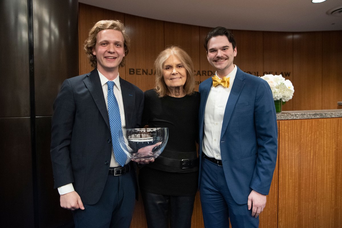 On Wednesday, Ms. <a href="/GloriaSteinem/">Gloria Steinem</a> accepted the International Advocate for Peace Award from the Cardozo Journal of Conflict Resolution. At the ceremony, she told Cardozo students to “remember that revolution is like a tree, it doesn't grow from the top, it grows from the bottom.”