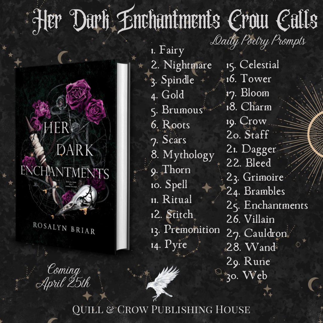 QuillandCrow's tweet photo. April’s #CrowCalls have arrived, brought  to you by @RosalynBriar ✨ Inspired by Her Dark Enchantments, available for pre-order now &amp; officially dropping April 25th 🕸️🕷️ https://t.co/9OQUQ1vZ3M