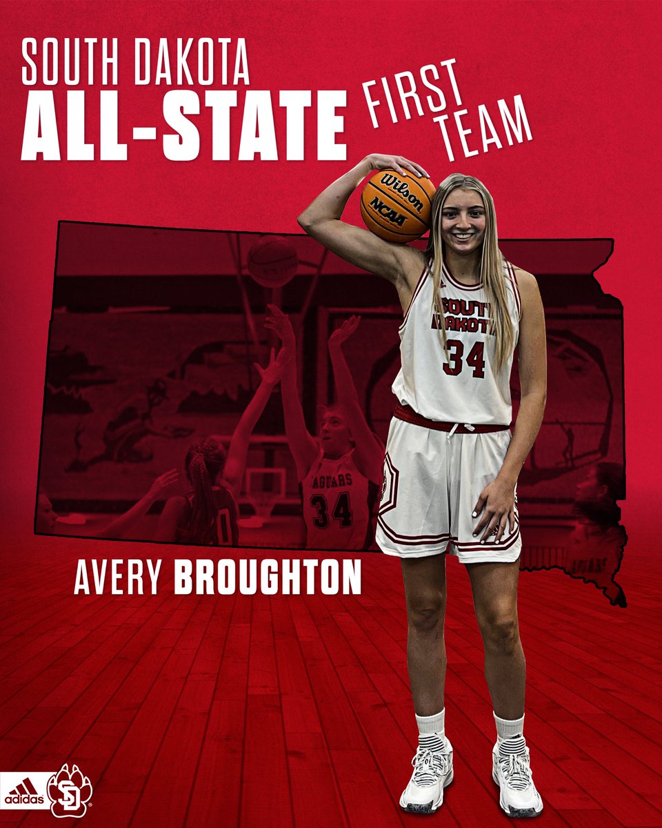 SDCoyotesWBB's tweet photo. Our incoming freshmen are racking up the postseason awards‼️ Congratulations to Avery Broughton on garnering all-state honors for the fifth-straight season! 👏

#GoYotes x #WeAreSouthDakota 🐾 https://t.co/yEKNfcG2Rf
