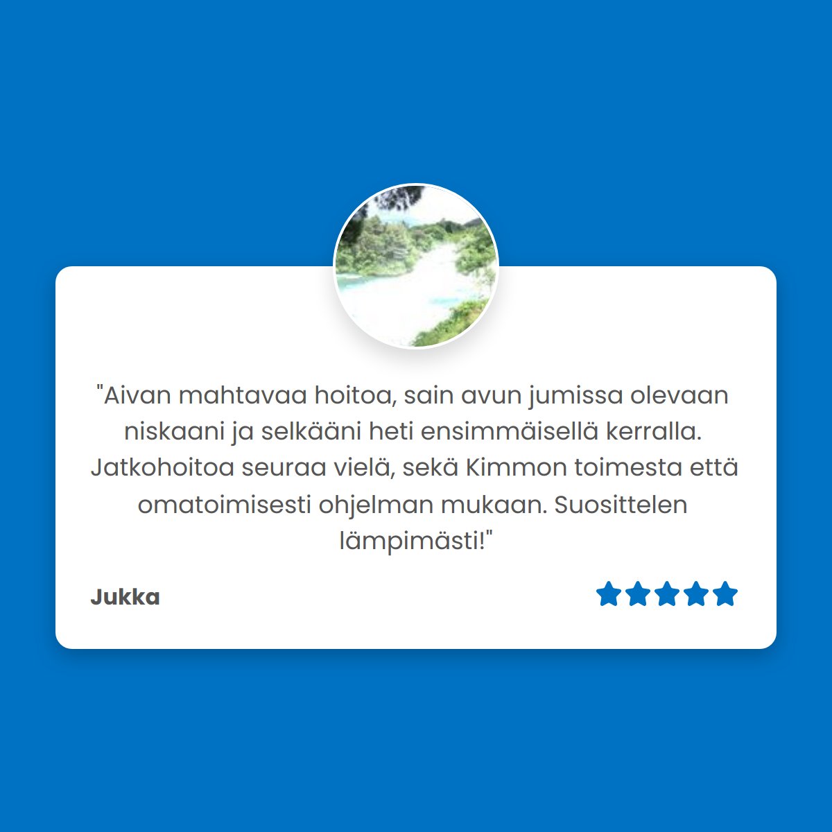 hefysio's tweet photo. Asiakkaiden palautteita on aina mukava julkaista. Tässä yksi esimerkki HE FYSION ammattilaisten osaamisesta.

Jos sinulla on kipuja tai lihasjumeja, varaa maksuton etäkonsultaatio täältä: https://t.co/z8o590zMgG https://t.co/xbUuvFCTk5