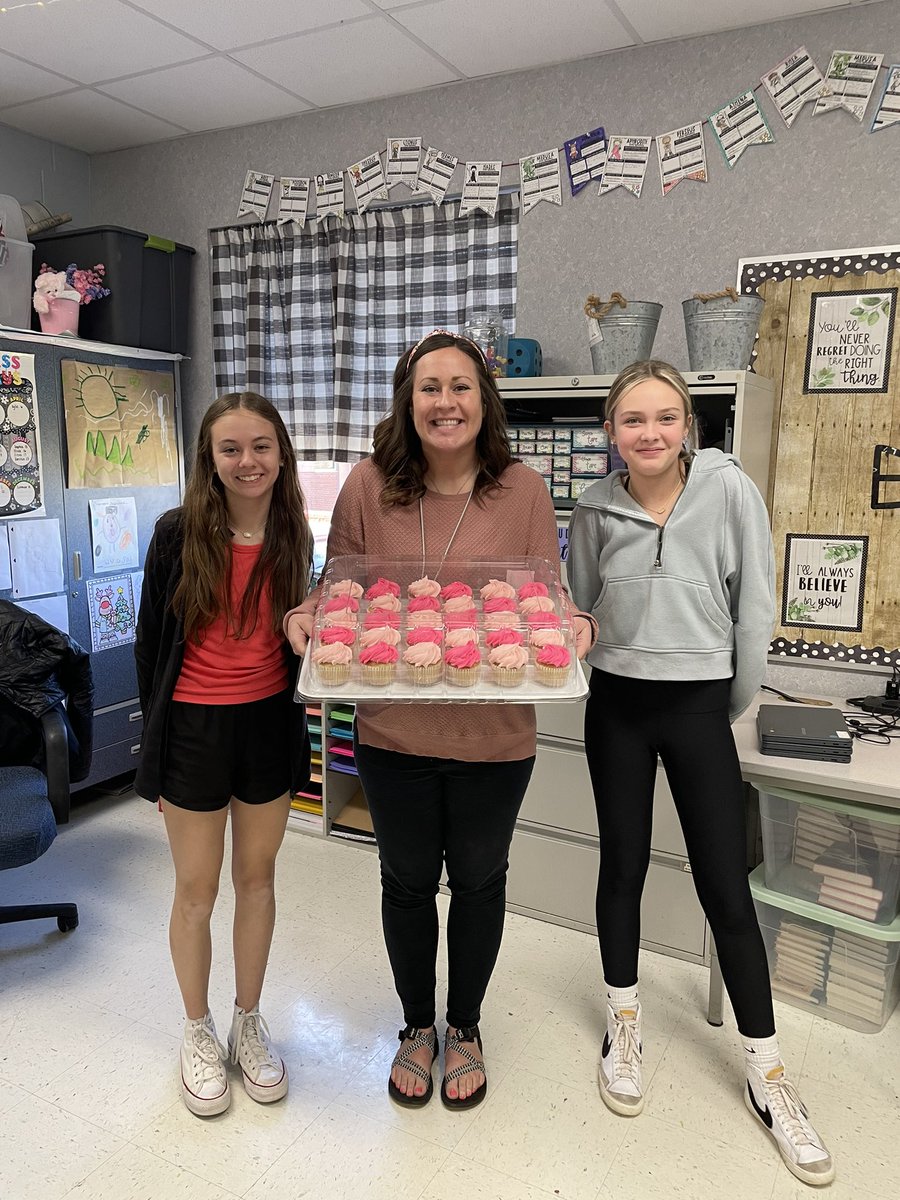 These sweet girls brought cupcakes for our class to celebrate my soon-to-arrive baby girl! <a href="/AlvatonElem/">Alvaton Elementary</a> <a href="/HammerAdara/">Adara Hammer</a> <a href="/EmJoMom/">Tamara O'Nan</a> <a href="/MrT6th/">Steven Theirl</a>