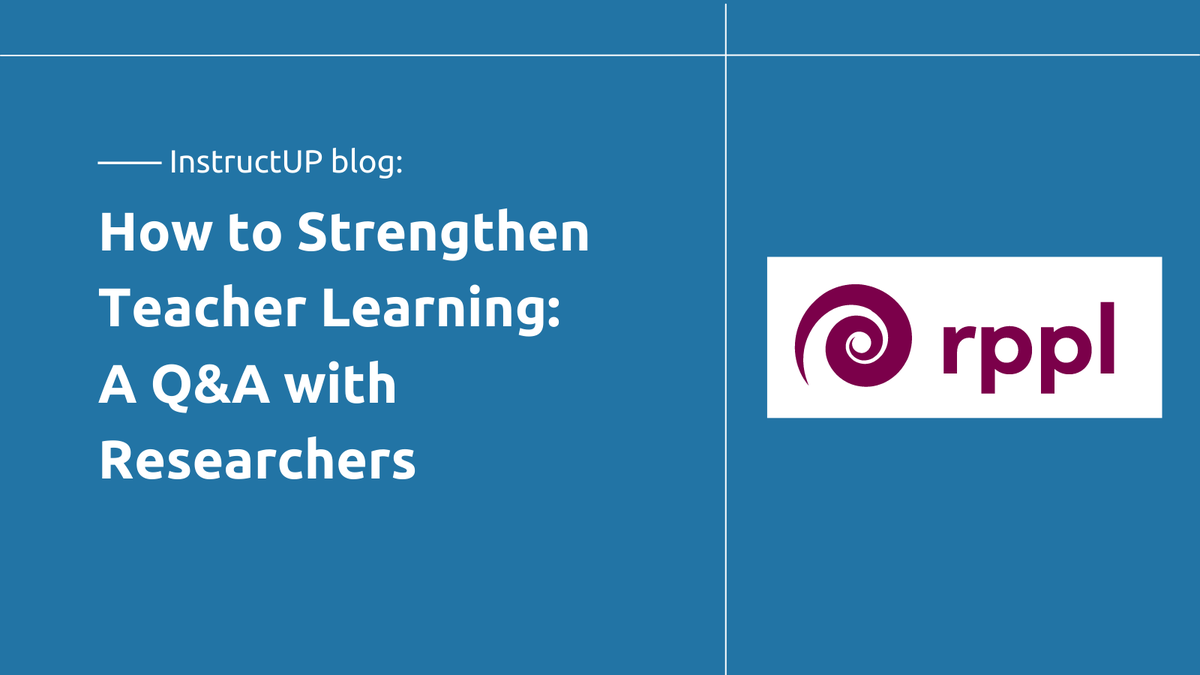 InstructUP's tweet photo. We held a Q&A with researchers from @rpplpartnership to better understand how emerging evidence on effective PL features can inform school and system leadership decisions.
Up on the #InstructUP blog: https://t.co/FTWGXr9qPU https://t.co/gP3Ado6nPN
