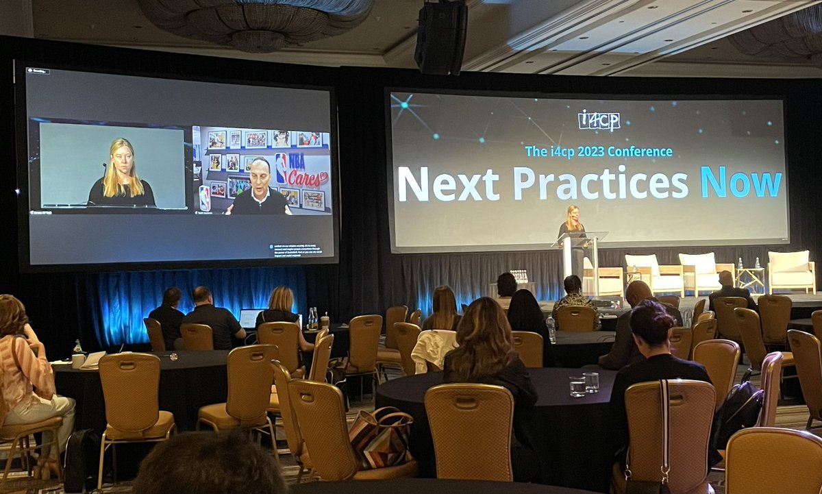 Our colleague, Katheryn Brekken, Ph. D. is in conversation with Todd Jacobson, SVP, Head of Social Responsibility at the #NBA about corporate citizenship. 🏀 #i4cpconference2023