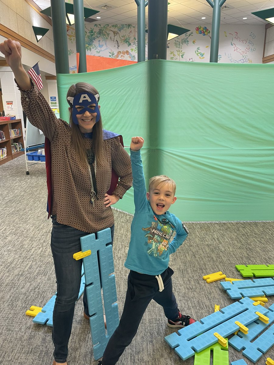 klathurman's tweet photo. Our @GoshenHillcrest students are having a blast in the library this week celebrating meeting their Read-A-Thon goals with Captain Reader!! Our K-2 students read over 125,000 minutes in five weeks!!! Way to go gators!!! #Victoryintheclassroom #GoshenReads https://t.co/4vkkOKAfln