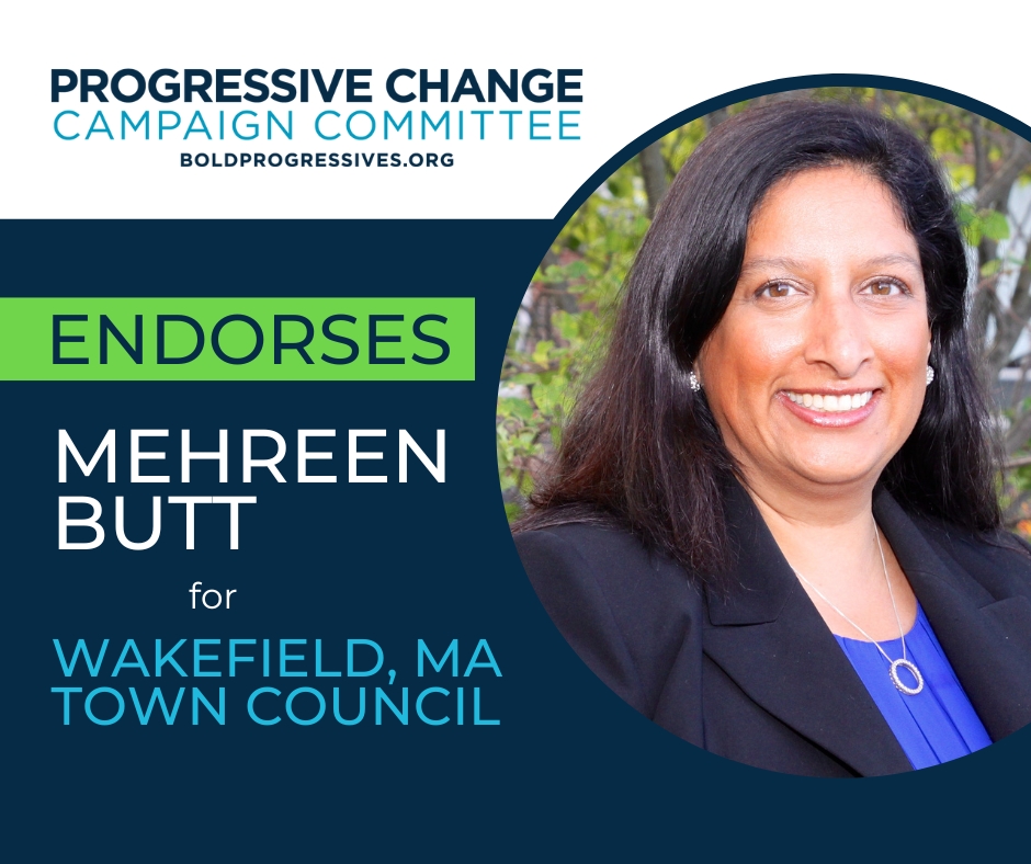 BoldProgressive's tweet photo. We're thrilled to endorse @CouncilorMNB's re-election campaign for Wakefield Town Council!

Since making history as MA's first Muslim American woman to serve in municipal office,  Mehreen has worked to challenge the status quo &amp; create real, lasting change for all in Wakefield. https://t.co/QjHREKq1cA