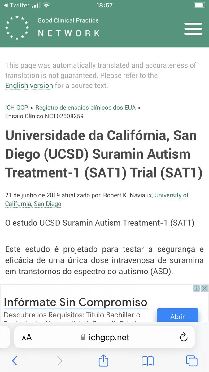 DaAcervo's tweet photo. Tratamento para autismo com suramin.

Documento enviado por 
@gabimgvazevedo ⬅️ vale a pena seguir esse perfil ;)

Ps o documento está traduzido.

https://t.co/Ufavvx9tdM https://t.co/WFMHz2hbyZ