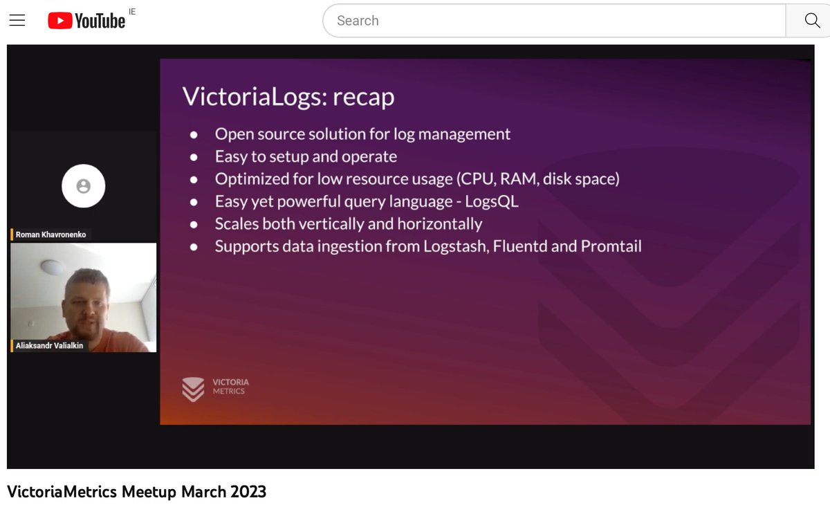 To summarise, this is VictoriaLogs!

Including CLI  integrations and support for data ingestion from Logstash, Fluentd & Promtail. 

More info here: youtube.com/watch?v=Gu96Fj…