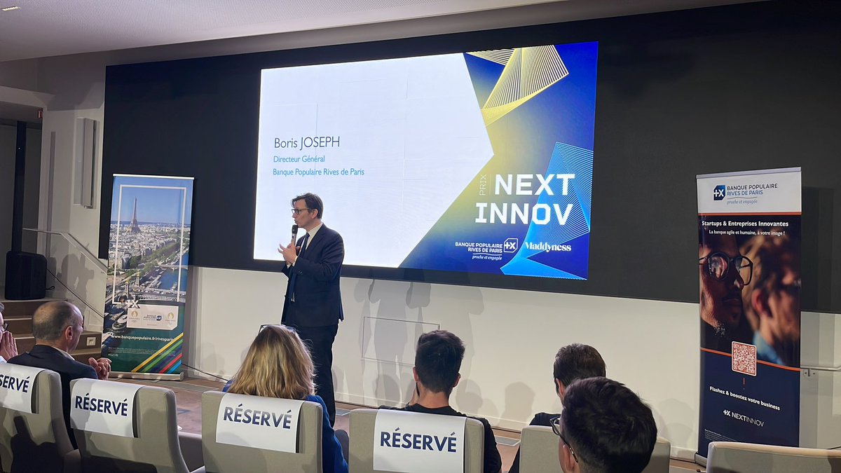 [#NextInnovBPRI] Ouverture de la remise des prix par Boris Joseph Directeur Général de <a href="/BP_RivesParis/">BP Rives de Paris</a>

<a href="/labordeolivier/">Olivier Laborde#CES2025 #Peace 🇫🇷🇪🇺🇺🇦</a> <a href="/kalydeoo/">Eric Gaubert</a> <a href="/ArnaultChatel/">Arnault Chatel</a> <a href="/chboursin/">Christine Boursin 🌐</a> <a href="/MichaGUERIN/">Mickael Guerin #ambassadeurParité Groupe La Poste</a>