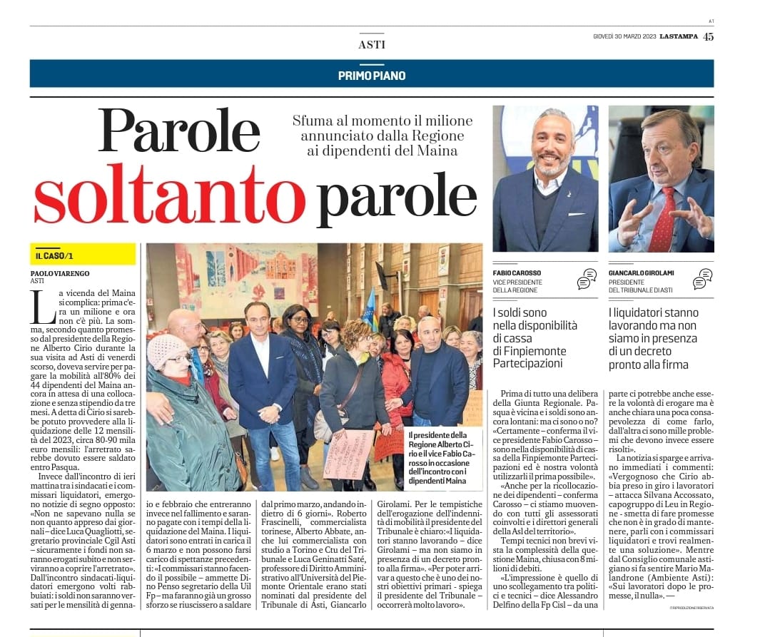 AlessandriaAsti's tweet photo. Chiusura Casa di Riposo Maina di Asti
Anche dalla Regione .......,parole, parole, soltanto parole (Mina e Alberto Lupo) 
Sfumato il milione di euro promessi per pagare la mobilità ai dipendenti !

#FpCisl https://t.co/aolGZ602t9