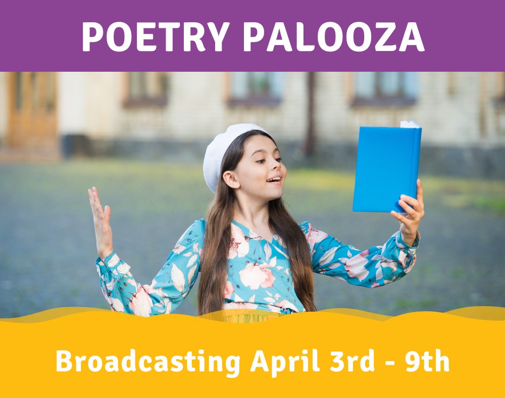 The Children's Hour - Kids Public Radio (@tchradio) on Twitter photo We kick off #NationalPoetryMonth with poetry educator <a href="/AllanWolf100/">Allan Wolf</a> and our Kids Crew. This show is full of poetry, musical and spoken, including original poems by our Crew and guest.
#TheChildrensHour #ChildrensPodcast #LearnWithUs #KidsPublicRadio #Education #Poetry We kick off #NationalPoetryMonth with poetry educator <a href="/AllanWolf100/">Allan Wolf</a> and our Kids Crew. This show is full of poetry, musical and spoken, including original poems by our Crew and guest.
#TheChildrensHour #ChildrensPodcast #LearnWithUs #KidsPublicRadio #Education #Poetry