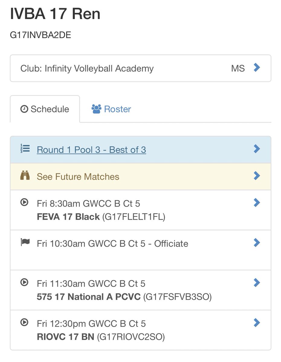 Ready for Big South National Qualifiers! ☀️ First game Friday at 8:30 on Court 5. #PlayIVBA