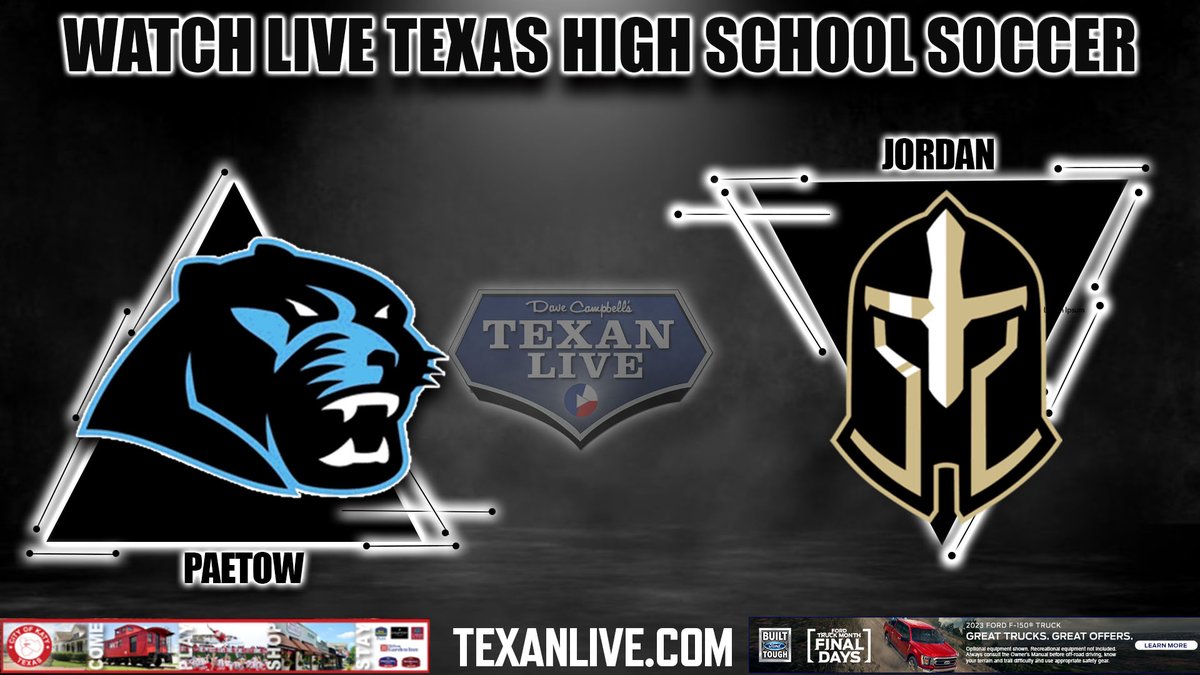 BOYS REGIONAL QUARTERFINALS
WATCH THIS PLAYOFF GAME LIVE  
Paetow vs Jordan
Friday 3/31/2023
<a href="/ChasingSnyder/">Chase Snyder</a> on the call
Coverage begins at 5:30PM
For the Live Link click here: bit.ly/40NdaDf

#TXHSSoccer <a href="/dctf/">Dave Campbell's — TexasFootball.com</a> <a href="/LethalSoccer/">Coach Duque</a>
