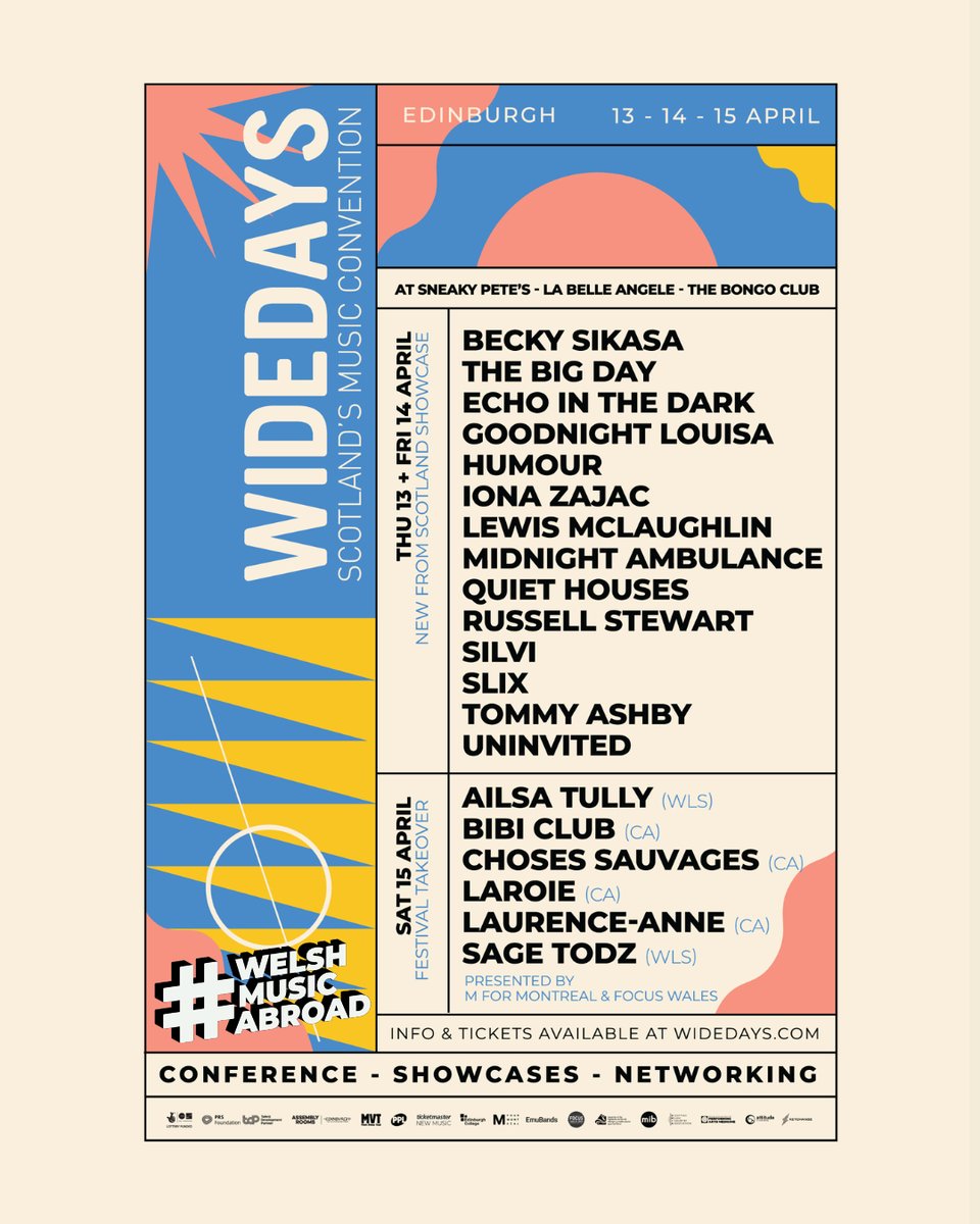 FocusWales's tweet photo. We're excited to announce we'll have @AilsaTully and @SageTodz showcasing as part of the @FOCUSWales takeover at @WideDays #Edinburgh #Scotland on Saturday 15th April at @sneakypetesclub! Get your tickets: https://t.co/Dafz6oeO59 🏴🏴 #WelshMusicAbroad #WideDays #FOCUSWales https://t.co/uX6Lyk9zFA