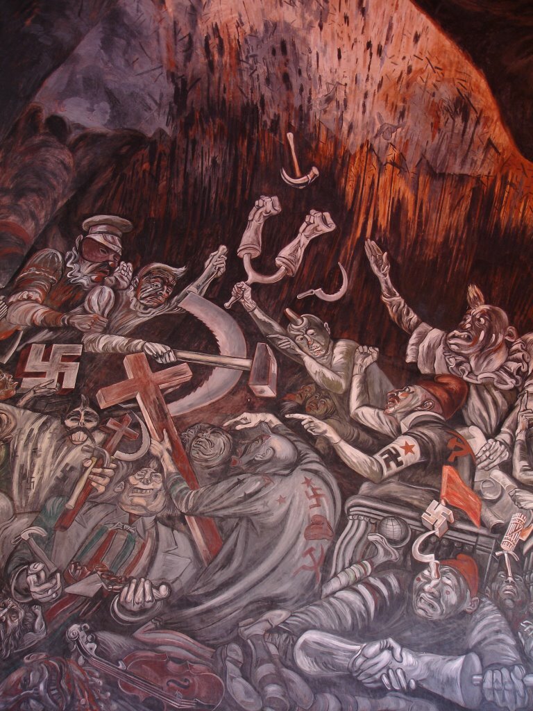 The Clowns of War Arguing in Hell, 1944 #clementeorozco #joséclementeorozco wikiart.org/en/jose-clemen…