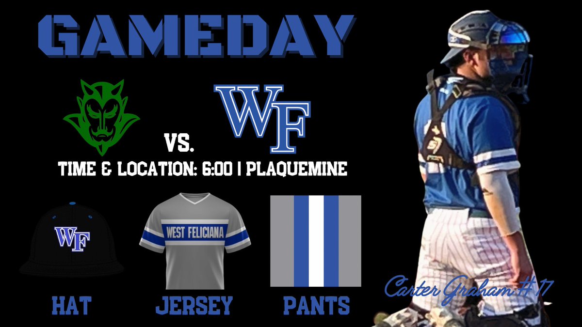 WFHS__Baseball's tweet photo. District matchup, Saints look to battle it out with the Green Devils tonight in Plaquemine! https://t.co/iKfjTFugsd