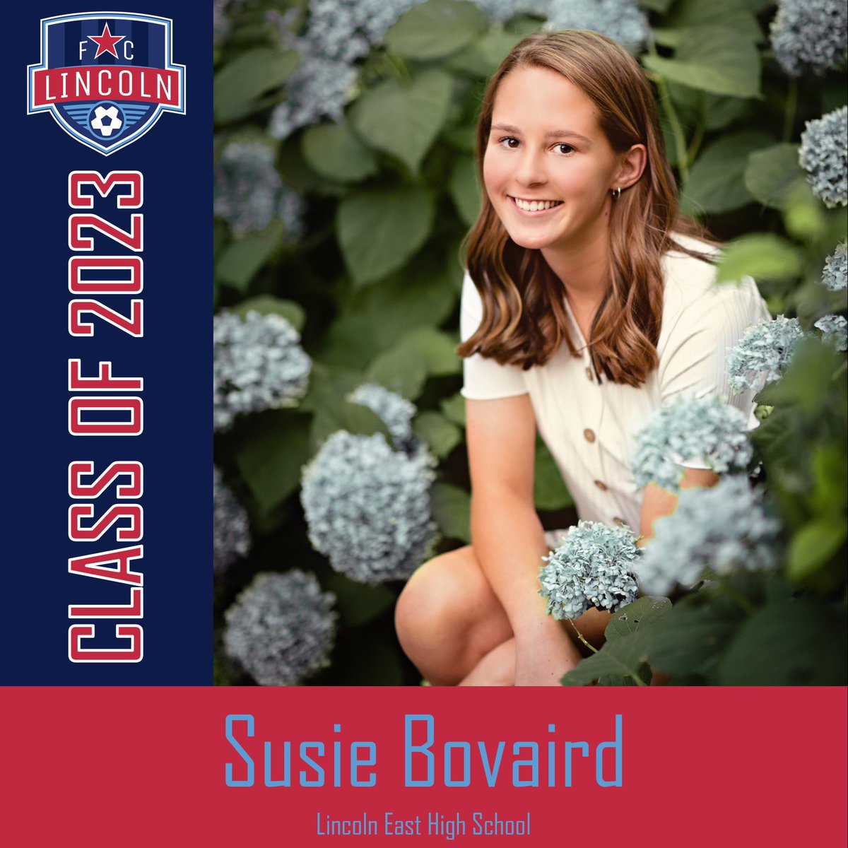 ✨SENIOR SPOTLIGHT✨

Susie will be graduating from Lincoln East this Spring. She will be attending the University of Nebraska-Kearney, where she will be studying journalism and playing soccer. Her favorite FC Lincoln memories are team dinners on out of town tournaments.