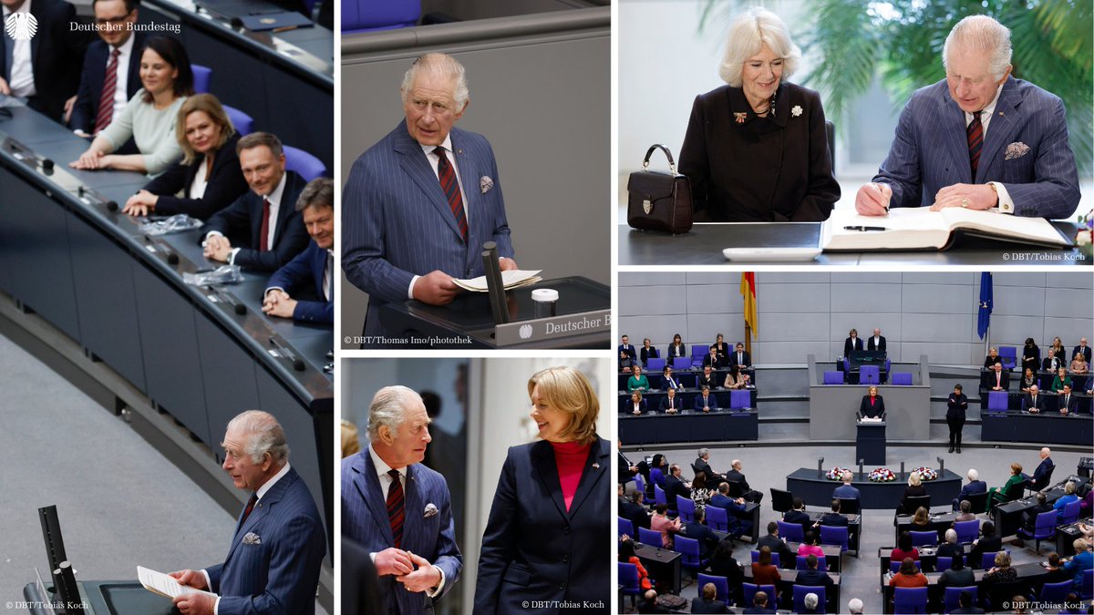 hib_Nachrichten's tweet photo. Historischer Auftritt mit Nachdenklichkeit und einer Prise britischem Humor: Als erster Monarch hat König #CharlesIII. im #Bundestag gesprochen und dabei –auf 🇩🇪und 🇬🇧– die engen Verbindungen zwischen beiden Ländern betont.

📽️Rede verpasst❓Hier entlang👇https://t.co/AjR82TQLje https://t.co/nInxFAeEBJ