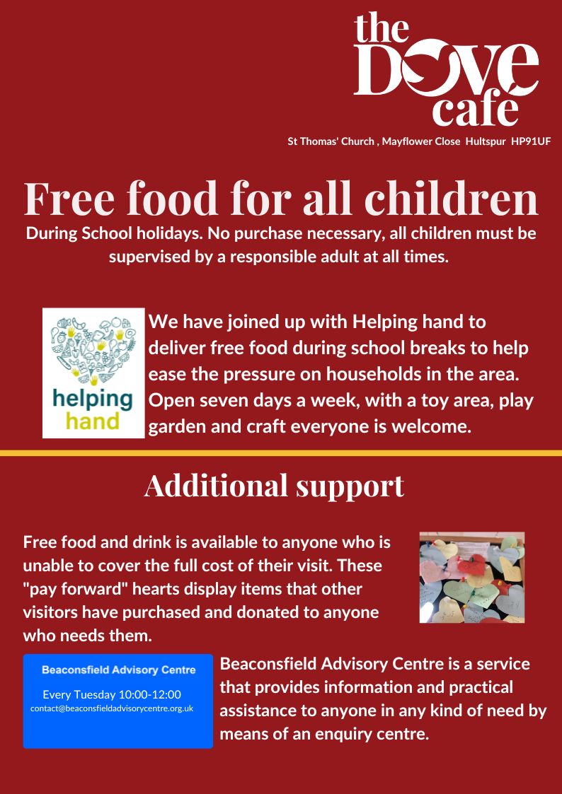 Free food for children during the school holidays... #families #children #foodhelp #beaconsfield #churchlife