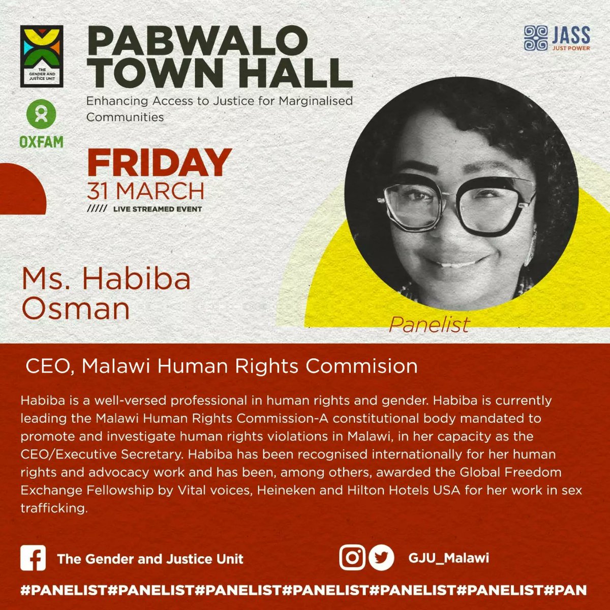 Habiba Nangondo Osman (@habibarezwana) on Twitter photo <a href="/GJU_Malawi/">The Gender & Justice Unit</a> looking forward to this innovative program where community members will evaluate and engage governance institutions as part of accountability. I think this is the apt way how tax payers should hold us to account for the work we do in our spaces to serve them. 👏🏽 bravo <a href="/GJU_Malawi/">The Gender & Justice Unit</a> looking forward to this innovative program where community members will evaluate and engage governance institutions as part of accountability. I think this is the apt way how tax payers should hold us to account for the work we do in our spaces to serve them. 👏🏽 bravo