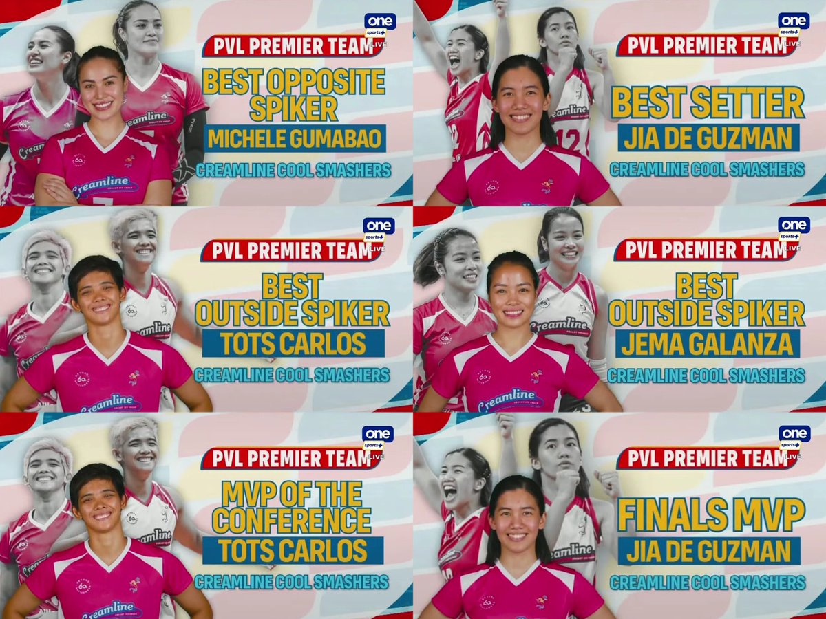 imyanceyyy's tweet photo. WELL-DESERVED AWARD! 💗🍦

Finals MVP: Jia Morado - De Guzman
Conference MVP: Tots Carlos 
1st Best Outside Spiker: Tots Carlos
2nd Best Outside Spiker: Jema Galanza
Best Opposite Spiker: Michele Gumabao
Best Setter: Jia Morado - De Guzman

#PVL2023 #PVLAFC2023 https://t.co/1cql3YJ5oY