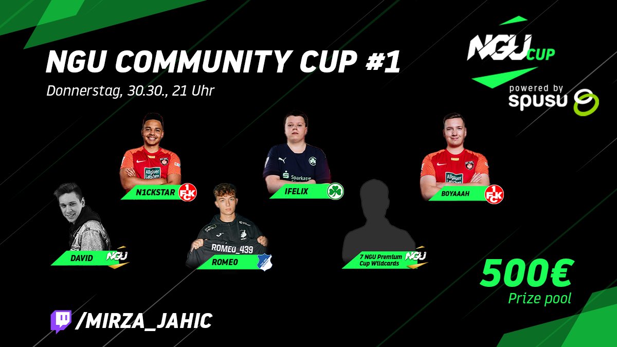 MrNeverG1veUp's tweet photo. Heute, um 21 Uhr, gibt es action, my friends. Wir gehen in den ersten NGU Community Cup! 🔥

Wer gewinnt das Ding? Um 20:30 Uhr komme ich online und hole euch ab. Dann genießen wir die Show. Schaltet ein, bis nachher! 💪
#FIFA23 #NGUCup https://t.co/kIf8I5bsYs