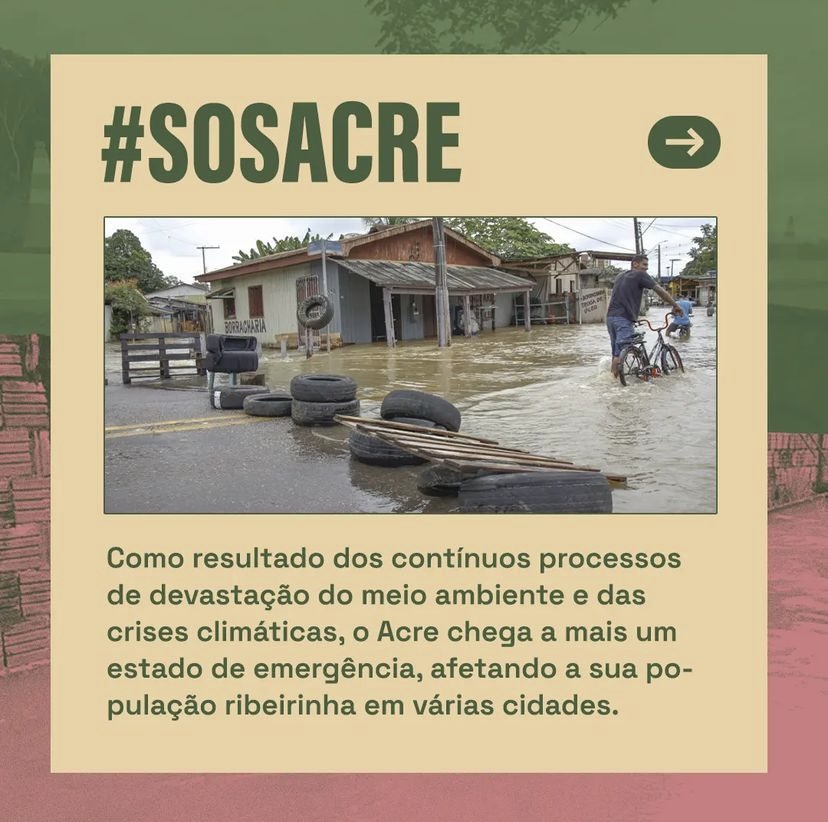 guilhecavalli's tweet photo. 🌡️⛈️🌧️Testemunhamos impactos das crises climáticas na vida da população do Acre, Brasil. O aumento das chuva e dos níveis dos rios atingiu mais de 30 mil pessoas em zonas periféricas.

Campanhas estão sendo realizadas. Ajude. Divulgue! Faça um PIX de solidariedade!👇🏾👇🏾

#SOSAcre https://t.co/SMMs6uSjcV