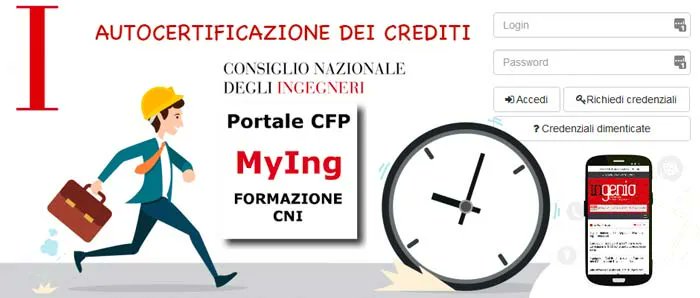PROMEMORIA: 
Autocertificazione CFP ingegneri: tempo fino al 31 marzo per la richiesta di riconoscimento dei crediti. Stessa scadenza per il riconoscimenti degli altri crediti formativi professionali (CFP) informali
buff.ly/3KmAXop