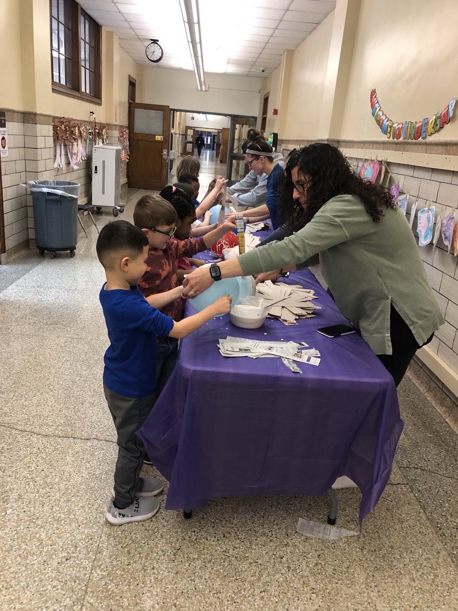 MrsStinson_K's tweet photo. Dinosaur day at school 18 has begun. Students are making dinosaur eggs, tshirts, crowns and puppets. They are also reading dinosaur books, writing about dinosaurs and making pattern block dinosaurs. ⁦@TCSD⁩  ⁦@TroySchool18⁩ https://t.co/AMTq4TW62O