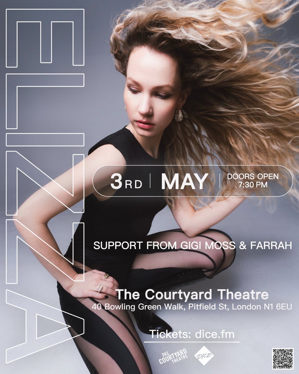 MAY 3RD 🥰 MY FIRST HEADLINE SHOW!!! SUPPORT FROM <a href="/GigiMoss2/">Gigi Moss</a> &amp; <a href="/FarrahMusic/">Farrah</a> Tickets are on sale now!!! <a href="/dicefm/">DICE</a> 
dice.fm/event/w5pgr-el…

#newmusic #elizza #liveshow #londonmusic