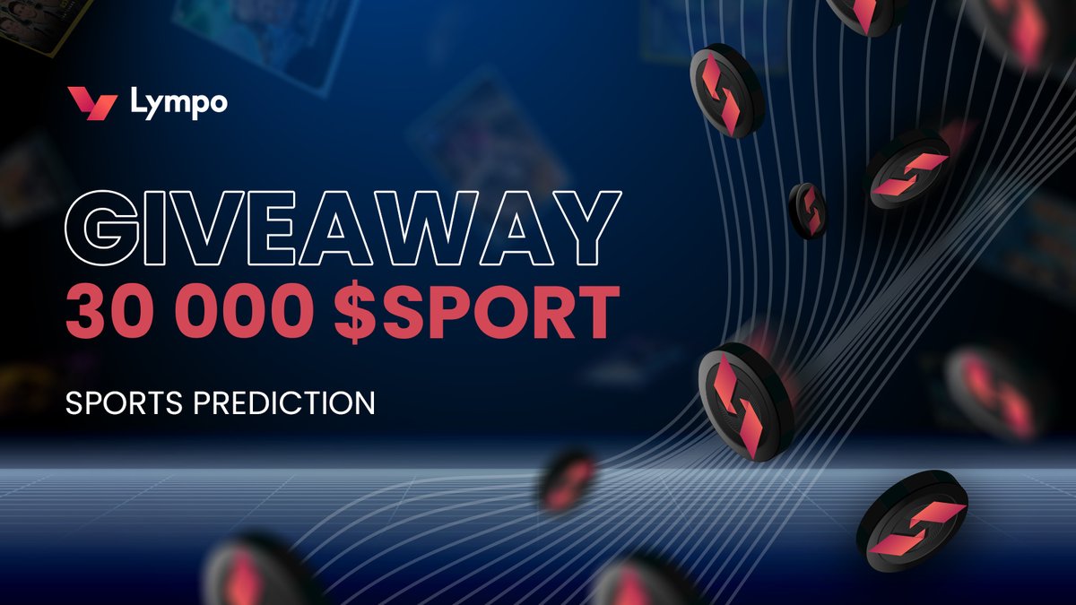 Lympo_io's tweet image. We're giving away 100 $SPORT tokens to 300 of you that will serve as entry tickets to the #prediction game! 🎉
To enter:
🥇RT &amp;amp; Tag a sports fan below
🥇Leave wallet ID and Discord name in comments
🥇Join Discord 👉discord.gg/jj4kDB4N
Hurry up, #giveaway ends April 4!🏆