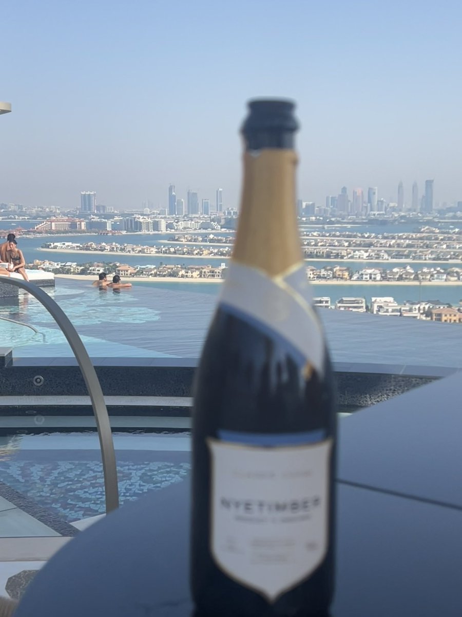 HannahHeerema's tweet photo. Perfect ending to a fantastic stay in #Dubai, enjoying our bottle at #Cloud22 @ATLANTIS The Royal – with views over The Palm 🌴🥂😎🇦🇪
Many wonderful iconic restaurants have expanded here, and we’re proud to be served at @NobuRestaurants @HakkasanDubai, Dinner by @HMBlumenthal and City Social by Jason Atherton @_SocialCompany.
Despite the impressive and omnipresent professional influencer community here in Dubai, I’m sticking with bottle over bikini shots for now 📸