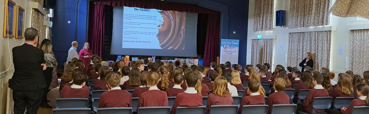 Year 7 Chocolate Day assembly with <a href="/KinnertonUK/">Kinnerton UK</a> in readiness for Chocolate Day tomorrow!