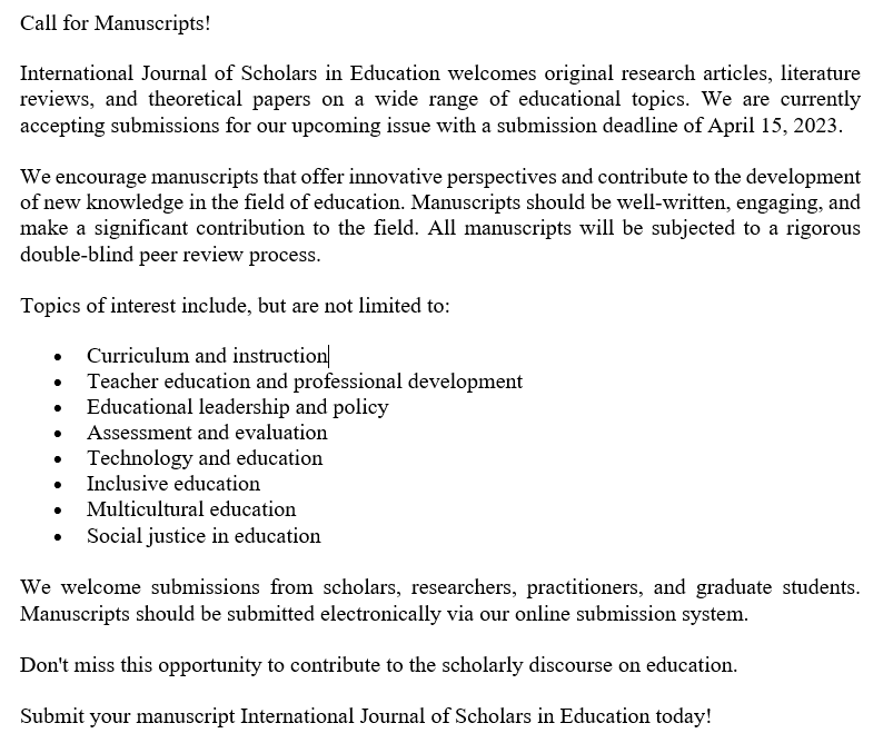 ueadergisi's tweet photo. Call for manuscripts! https://t.co/fqoRzP0Fja