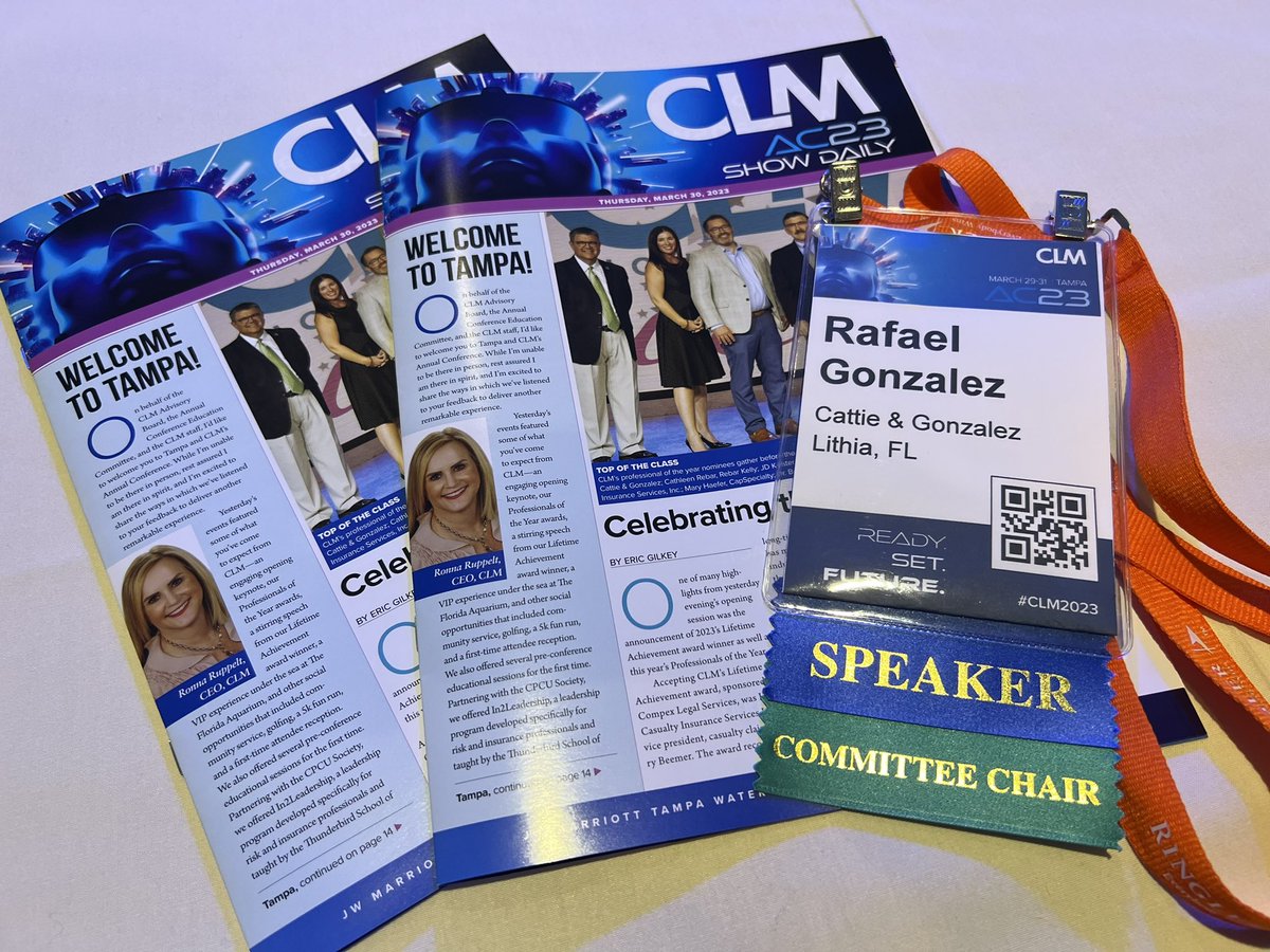 GonzalezRafael's tweet photo. Made the paper this morning! While enjoying breakfast, saw @TheCLMalliance Show Daily commemorating last night’s professional of the year awards, celebrating our industry’s best. Thanks #clm2023 https://t.co/bWFl5qAyb2