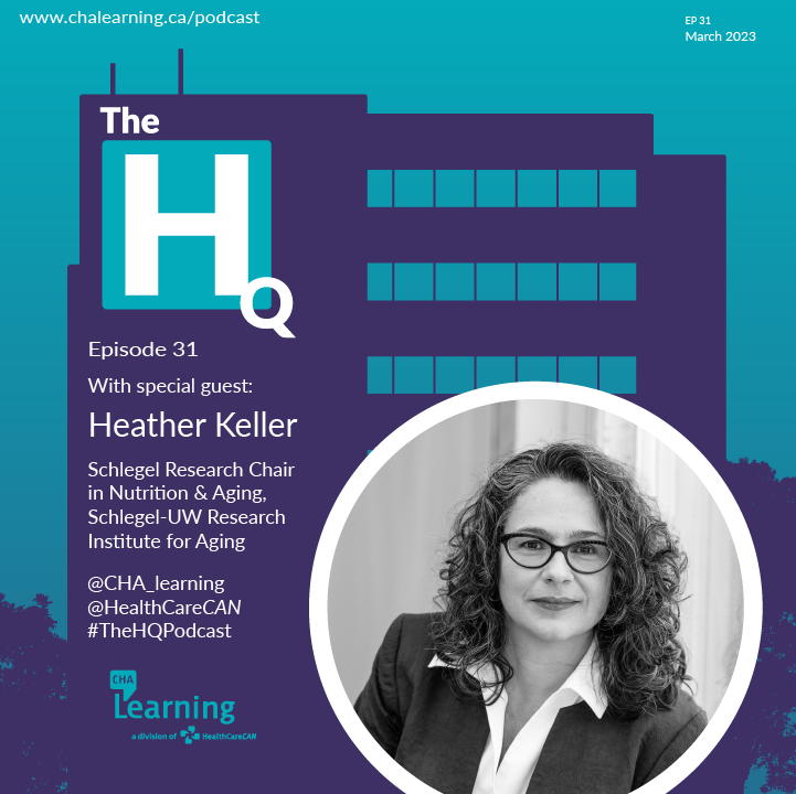 CHA_Learning's tweet photo. NEW: @HeatherHKeller, Schlegel Research Chair in Nutrition &amp; Aging - @SchlegelUW_RIA, joins us on The HQ #Podcast to discuss her research, the CHOICE+ program, &amp; how to improve meal-time experience for residents in #LTC!

👉 https://t.co/p8iSQVfHNe

@nutriagelab #NutritionMonth https://t.co/UoDeQFXwdQ
