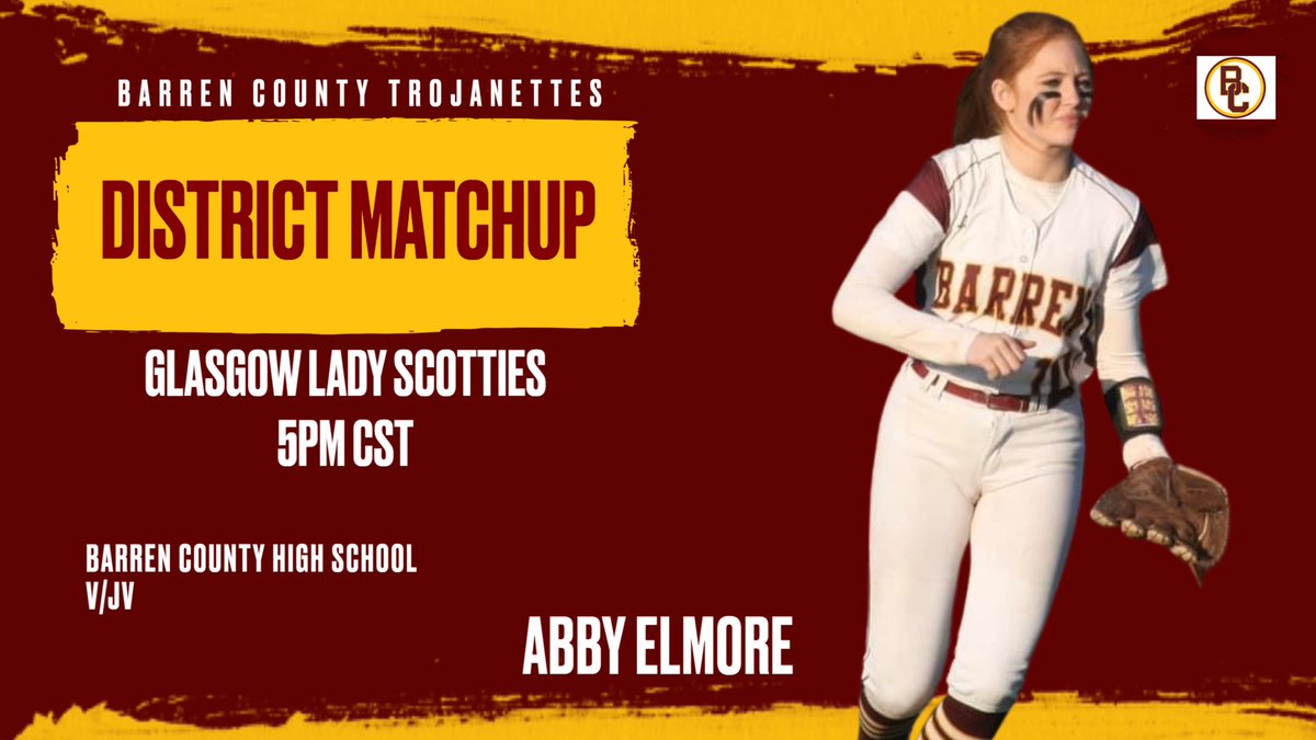 The Trojanettes host <a href="/ghs_scottie_SB/">Glasgow Scottie Softball</a> tonight at 5PM for a V/JV Battle!!  You can hear Jay Turner call the game on @1047thescore <a href="/DarylMurphy4/">Daryl Murphy</a> <a href="/AbbyElmore2/">Abby Elmore</a> <a href="/BCSports/">BCHS Sports</a> <a href="/sportingtimes/">Sporting Times</a> @JbrownESPNKY <a href="/wbkosports/">WBKO Sports</a>