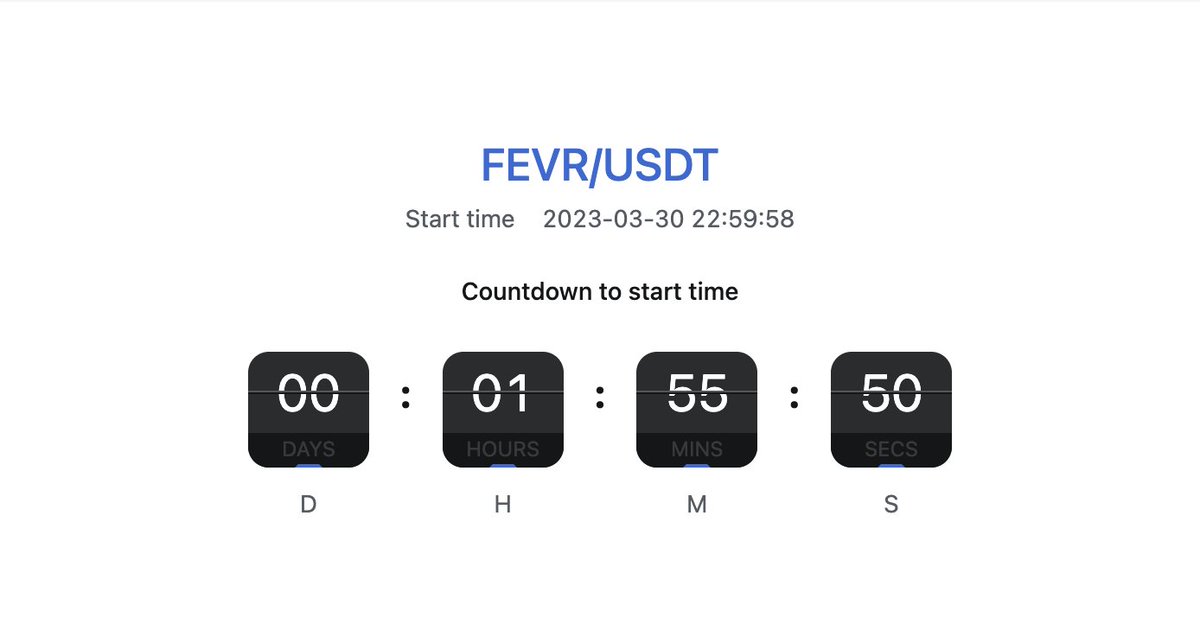 The $FEVR/USDT trading goes LIVE in 1hr 55mins ⏳

Get ready to trade <a href="/realfevr/">RealFevr | GameFi Sports Moments</a> ⤵️
mexc.com/exchange/FEVR_… 

#MEXCGlobal #RealFevr