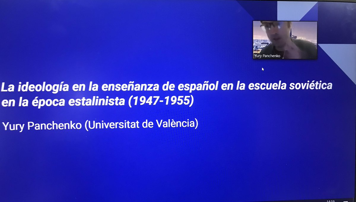 Escuchando a Yuri Panchenko (<a href="/panyurij/">Yuri Panchenko</a>) doctorando de @FacMagisteri, hablando en el CIAJIHLE de Roma <a href="/AJIHLE1/">AJIHLE</a> sobre la historia de la enseñanza del español en la época estalinista. 
<a href="/mara_fuertes_/">Dr Mara Fuertes Gutiérrez, SFHEA</a>